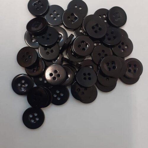 Shirt Simple Four Hole Buttons Pack- Black (5 piece)