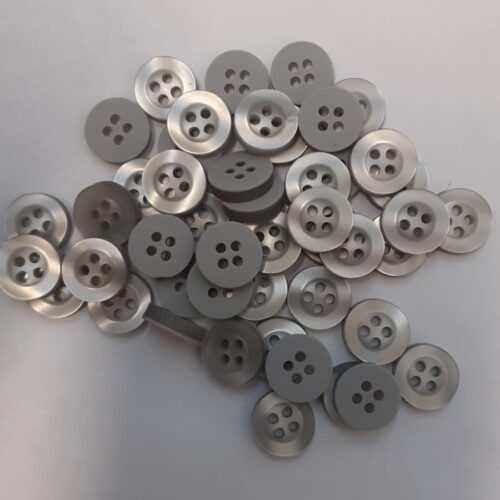 Shirt Simple Four Hole Buttons Pack- Silver (5 piece)